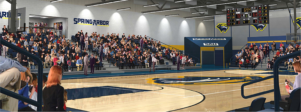 An artist's rendering of the new fieldhouse