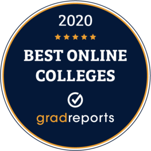 2020 Best Online Colleges badge from GradReport