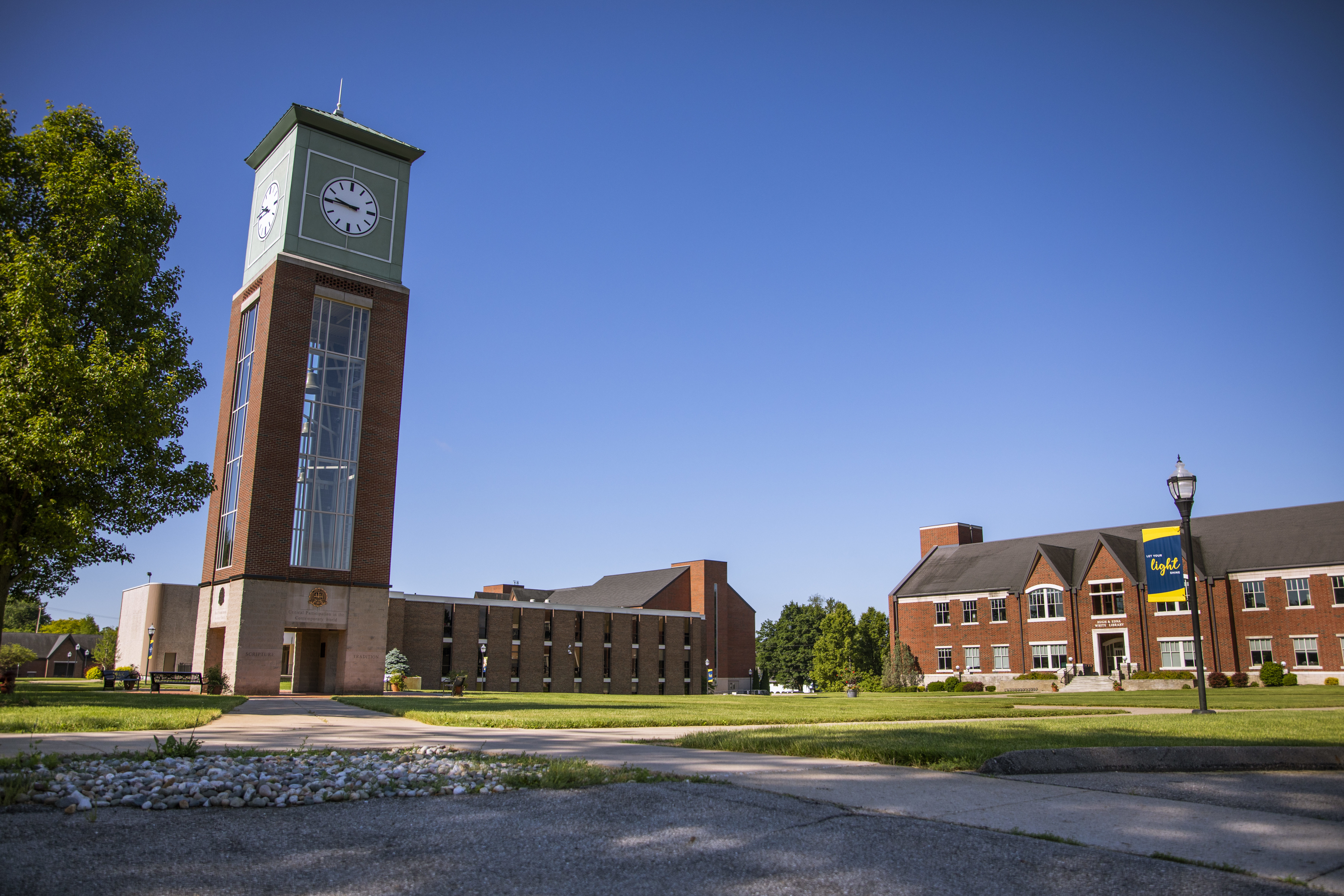 Spring Arbor University Clocktower, Plaza, and Library