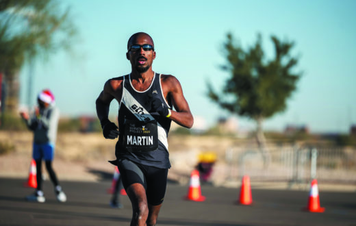 Alumni Nathan Martin racing in marathon