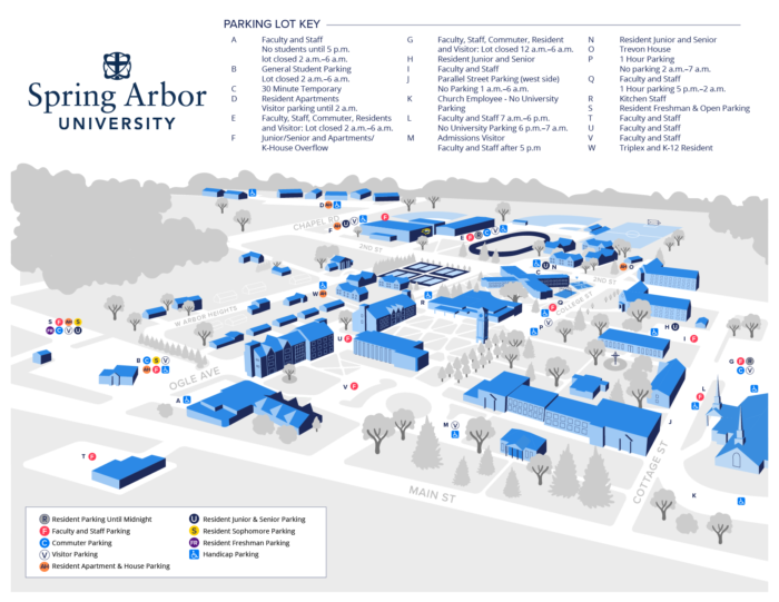 SAU Campus Parking Lot Map