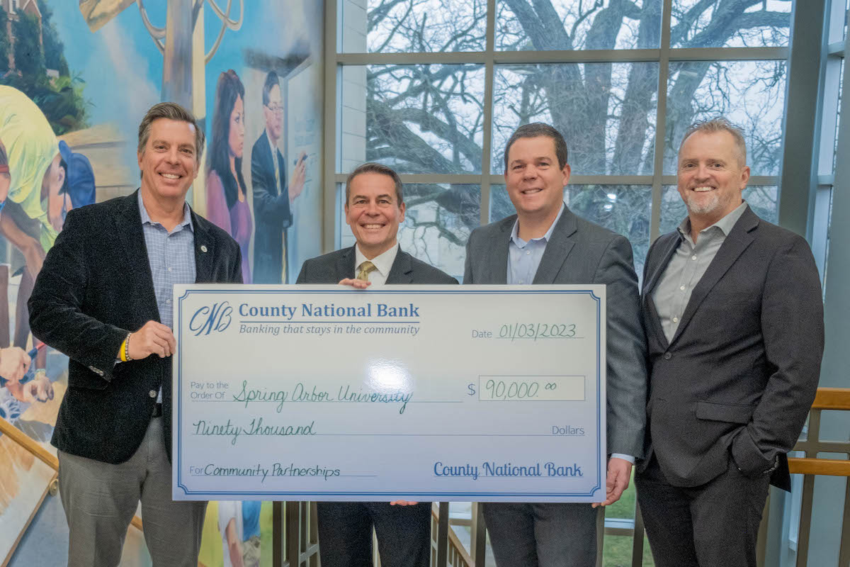 County National Bank makes generous donation to Spring Arbor University